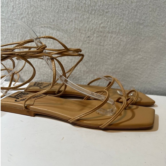 Jeffrey Campbell Lace Up Square Toe Sandals‎ Women's Size 5.5 Tan - Picture 4 of 12